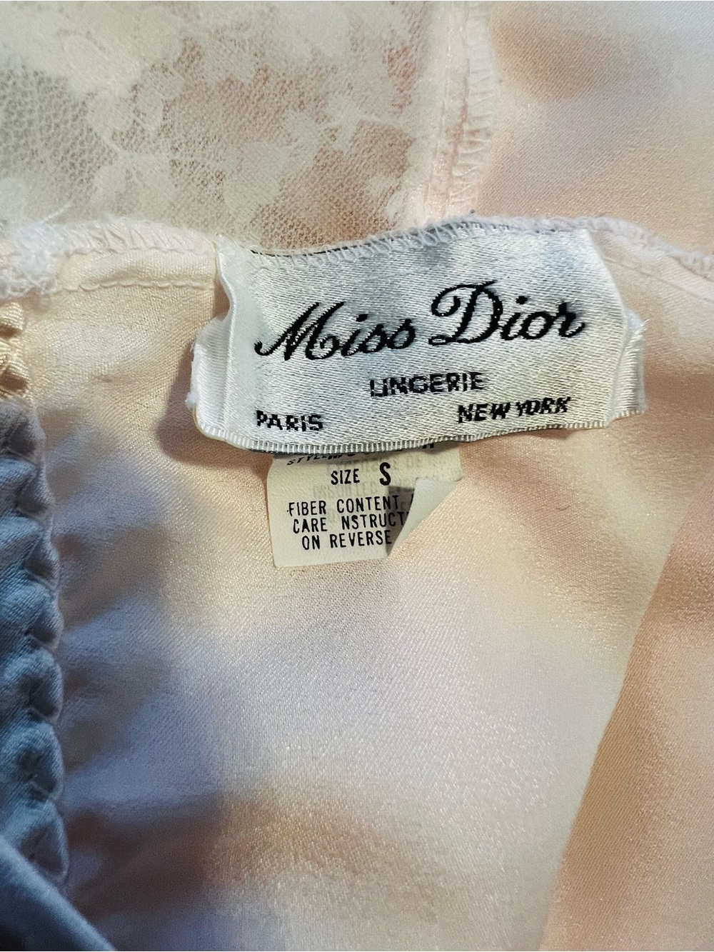 VTG Miss Dior Blush Pink Lace Trim Ballet Length Chemise S - Picture 5 of 7